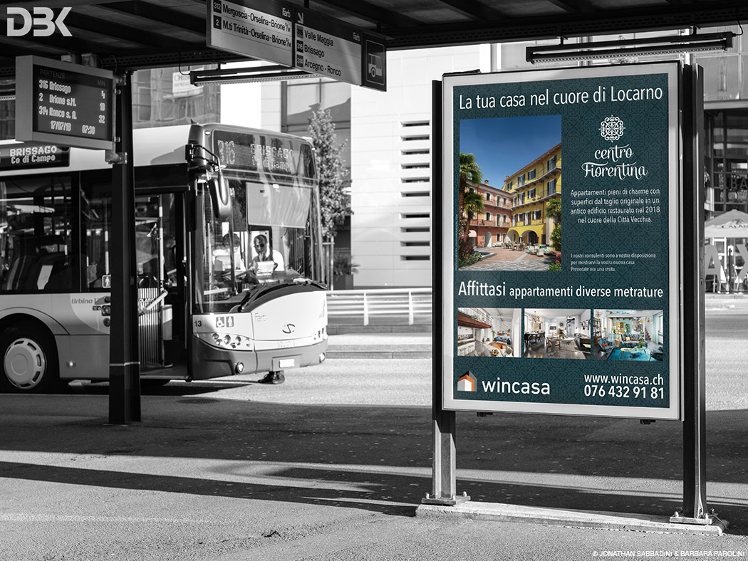 manifesti con render - campagna affissione in stazione a Locarno