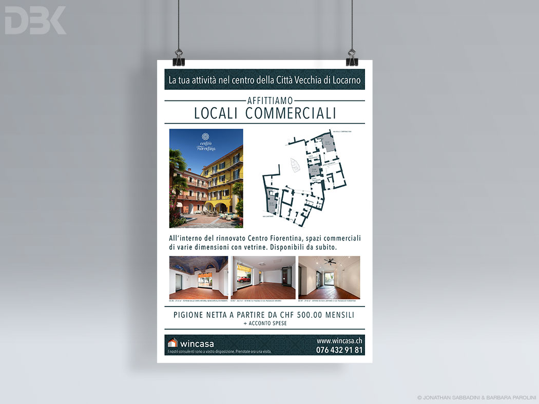 poster pubblicità affitto commerciale immobiliare